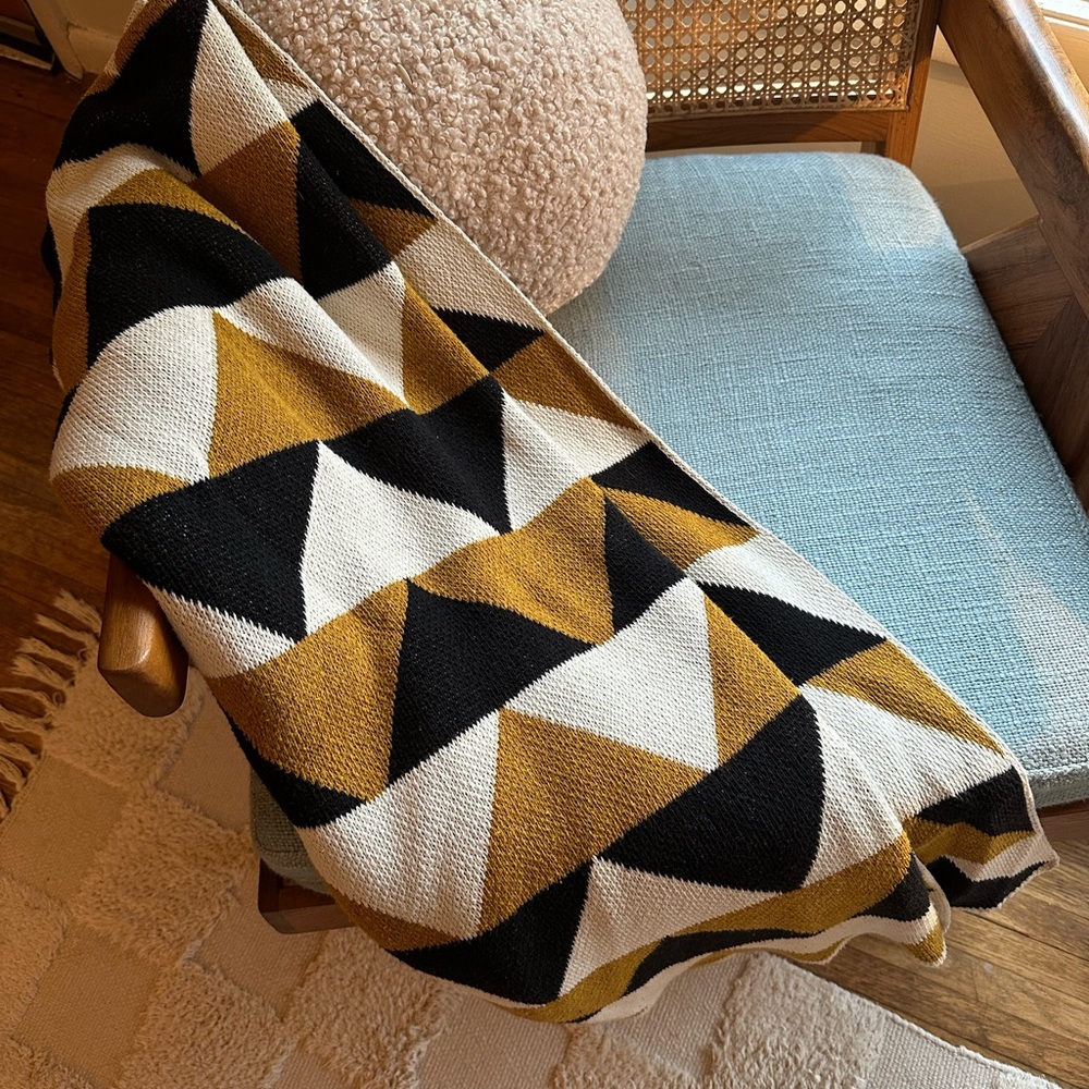 Happy Habitat Triangles Knit Throw Blanket